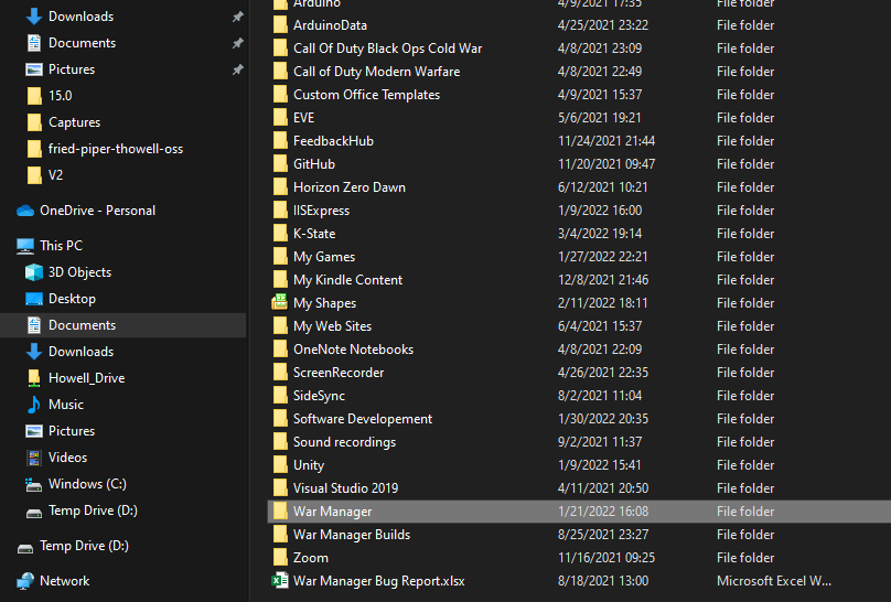 screenshot of the documents in file expolorer